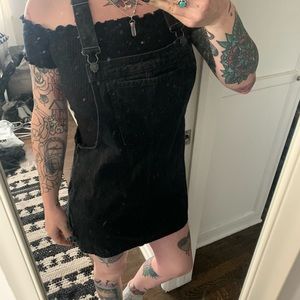 Black overall dress